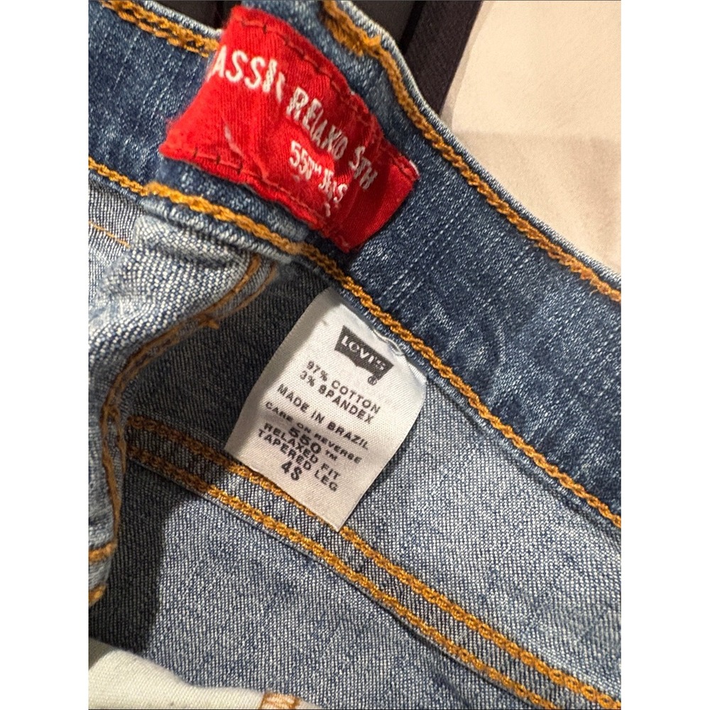 Vintage Y2K 2002 Levi's 550 Relaxed Tapered Jeans Medium Wash 4S - Picture 6 of 8